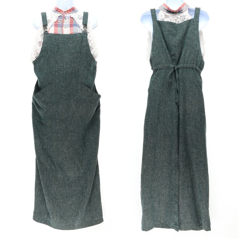 Timbuktu Station Sleeveless Drawstring Waist Midi Dress • 2 • Green/Gray